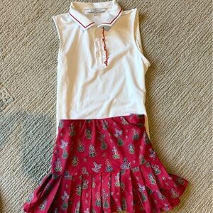 Smith and Quinn Floral golf/tennis 2 piece Sleeveless polo & skort set
